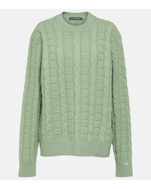 Acne Green Pullover aus einem Wollgemisch