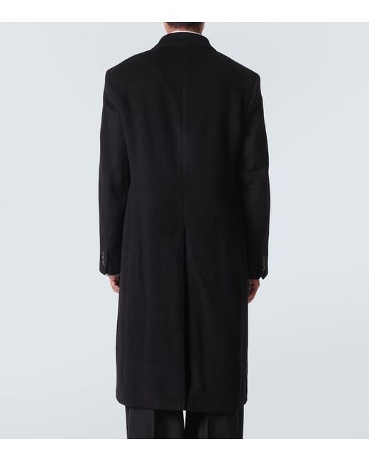 Our Legacy Black Whale Double-Breasted Mohair-Blend Coat for men