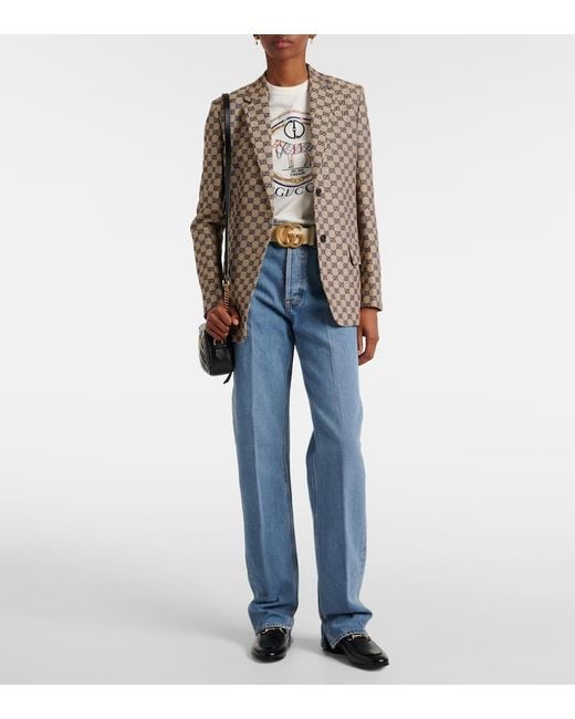 Gucci White Cotton Jersey T-Shirt With Interlocking G