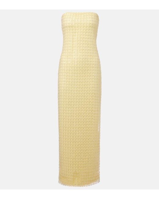 Abito Lungo A Fascia Con Paillettes di ROTATE BIRGER CHRISTENSEN in Yellow