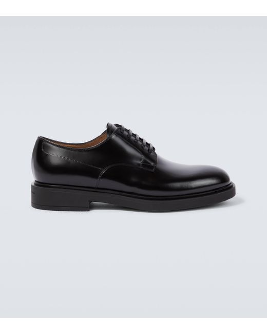 Gianvito Rossi Black William Leather Derby Shoes for men