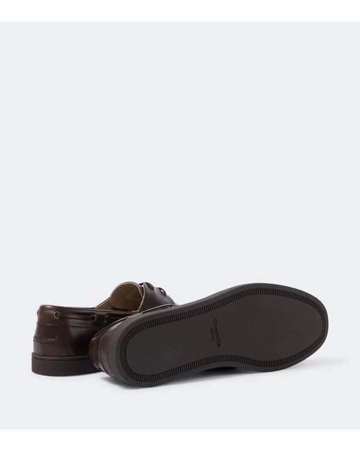 Church's Brown Peebles Leather Boat Shoes for men