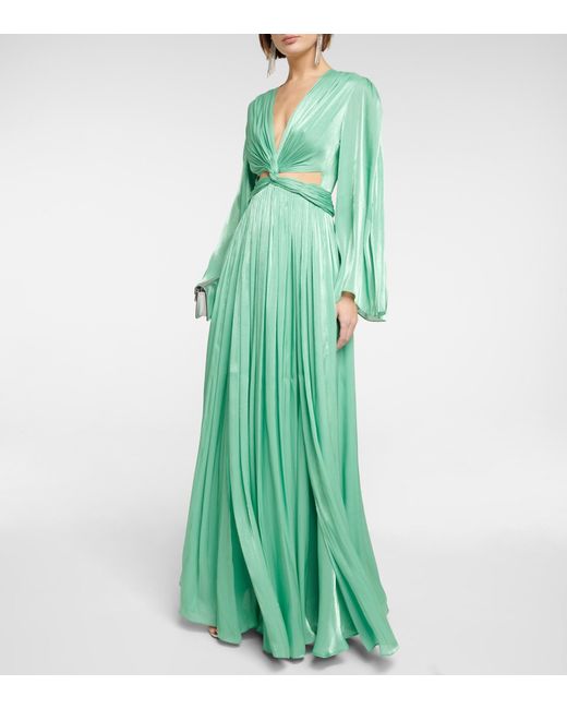 Costarellos Remi Georgette Gown in Green | Lyst