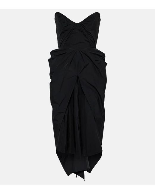 Maticevski Black Fincher Draped Bustier Midi Dress