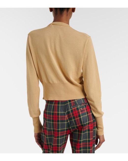 Vivienne Westwood Natural Bea Cropped Cotton Cardigan