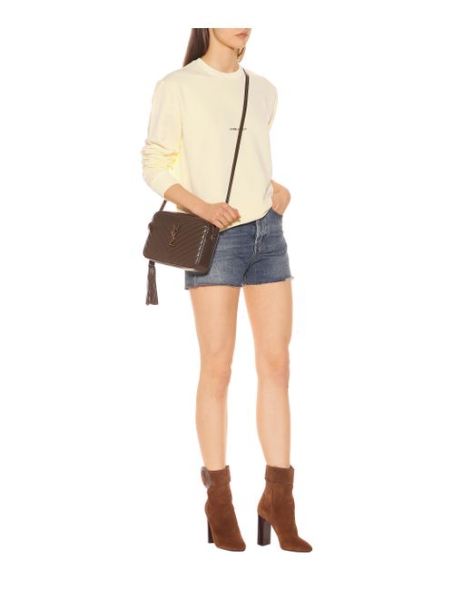 saint laurent joplin suede ankle boots