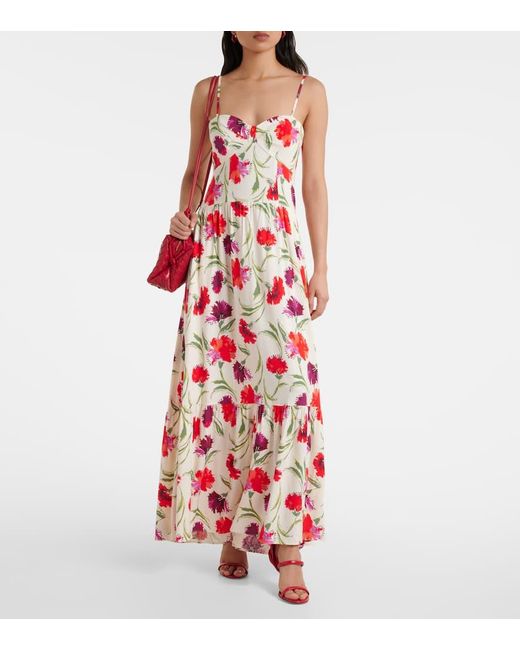 Vestido largo Etta floral Diane von Furstenberg de color Red