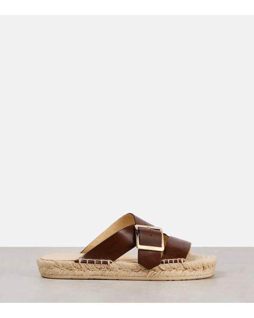 Loewe Brown Paula's Ibiza Pantoletten Aus Leder Mit Plateausohle