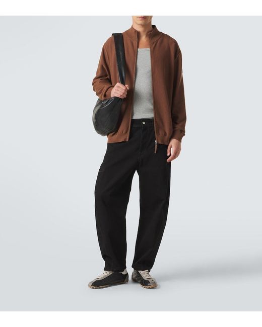 Moncler Brown Cotton Zip-Up Sweater for men