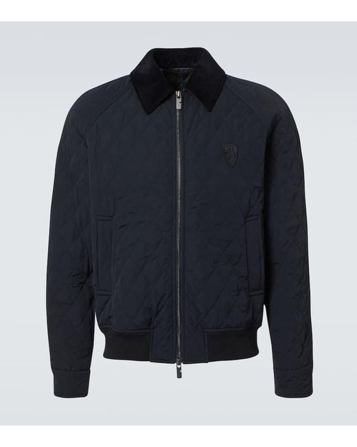 Giacca Blouson Trapuntata di Burberry in Blue da Uomo