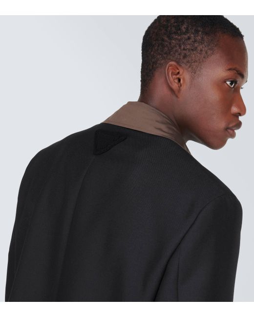 Prada Black Wool And Mohair Suit Jacket for men