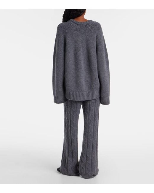 Lisa Yang Gray Oversize-Pullover Oia Aus Kaschmir