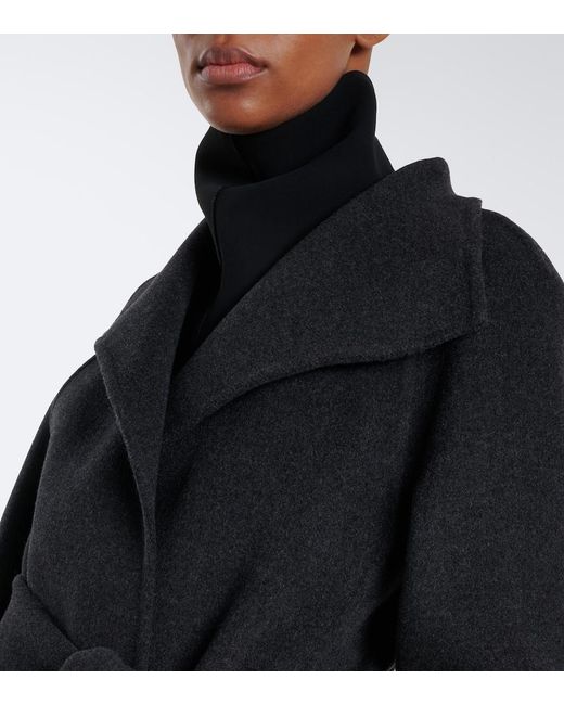Khaite Black Romare Wool Wrap Coat