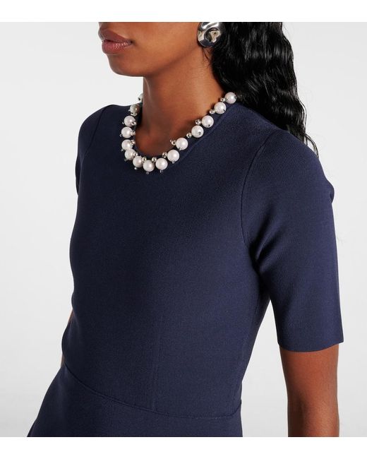 Monique Lhuillier Blue Embellished Minidress