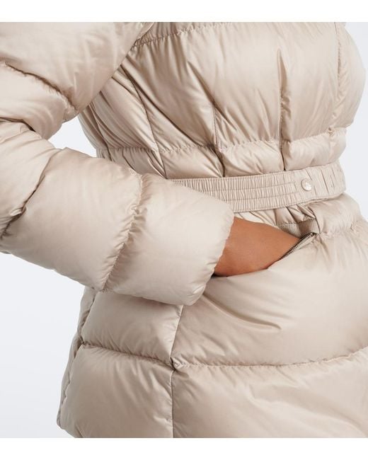 Moncler Natural Boed Shearling-Trimmed Down Jacket