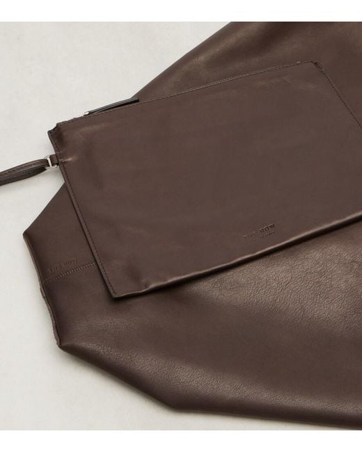 The Row Brown Schultertasche New Bindle Aus Leder