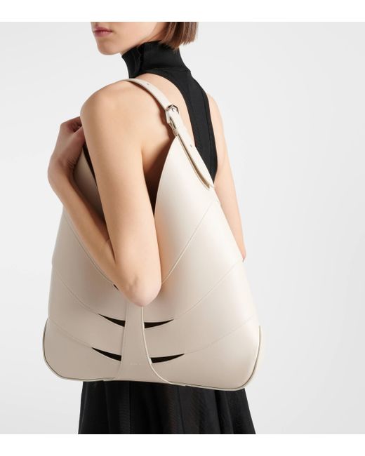 Alaïa White Delta Leather Shoulder Bag