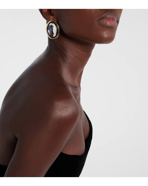 Self-Portrait Metallic Crystal-Embellished Eariings