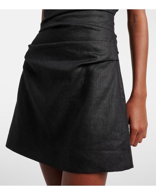Sir Black Halter Neck Linen Minidress