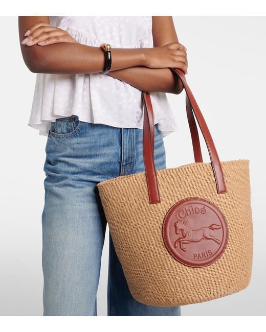 Chloé Brown Horse Medal Large Basket Bag
