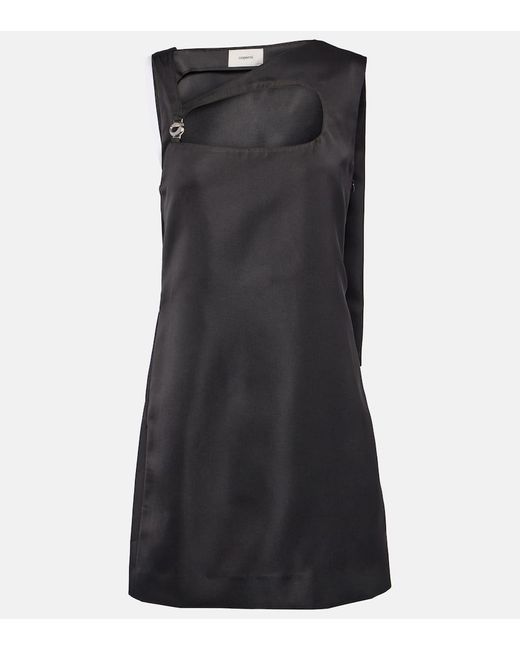 Vestido corto con capa y abertura Coperni de color Black