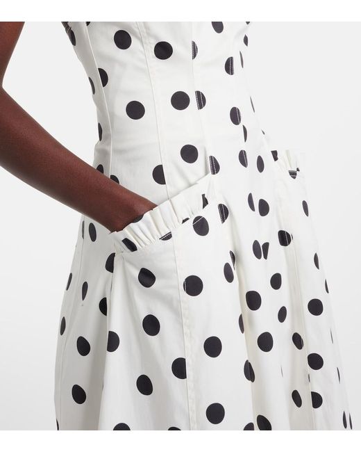 Rebecca Vallance White Maisie Polka-Dot Cotton-Blend Maxi Dress