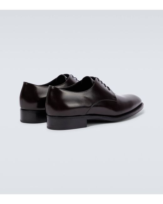 Saint Laurent Black Adrien Leather Derby Shoes for men
