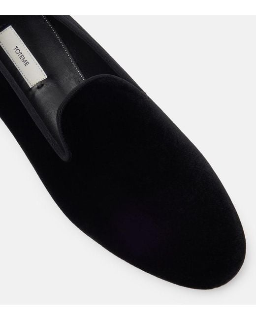 Totême  Black Velvet Loafers