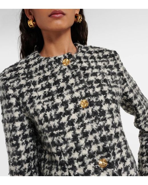 Nina Ricci Black Houndstooth Cropped Jacket