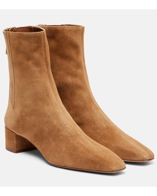 Aquazzura Brown Saint Honore 35 Suede Ankle Boots