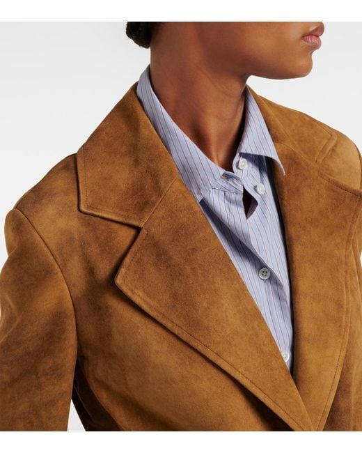 The Row Natural Raisa Suede Coat