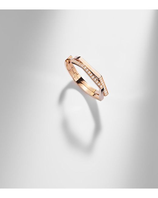 Repossi Metallic Antifer 18Kt Rose Single Earring With Diamonds