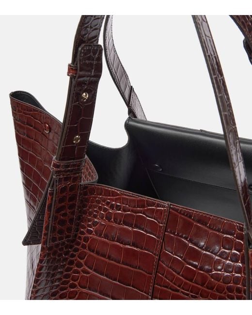 ■Victoria Beckham■W11 クロコダイル柄レザートートバッグ Victoria Beckham W11 Large Croc-Effect Leather Tote Bag in