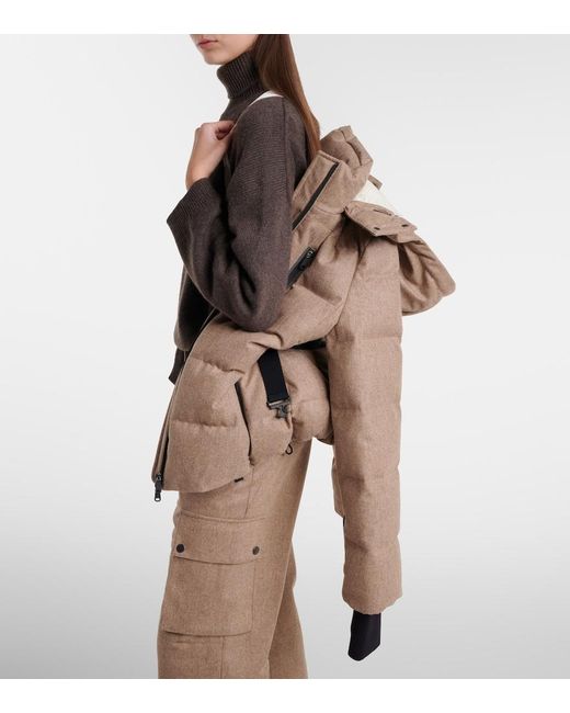 Brunello Cucinelli Natural Virgin Wool Flannel Down Jacket