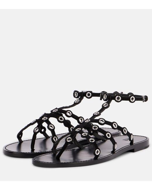 Emilio Pucci Black Leather Sandals