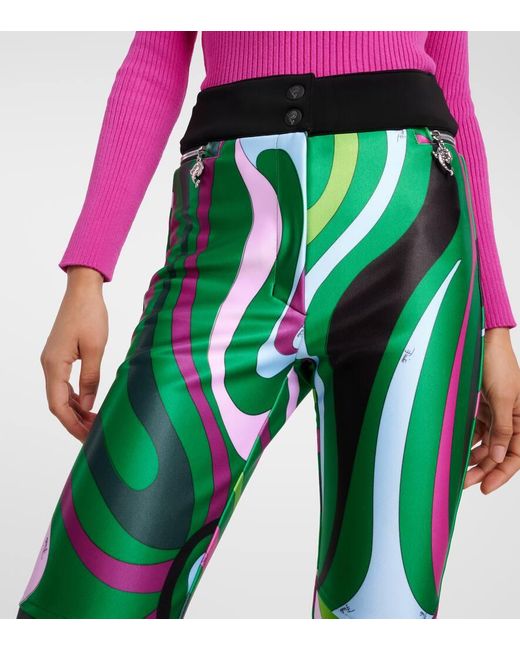 Emilio Pucci Green X Fusalp Patchwork Ski Pants