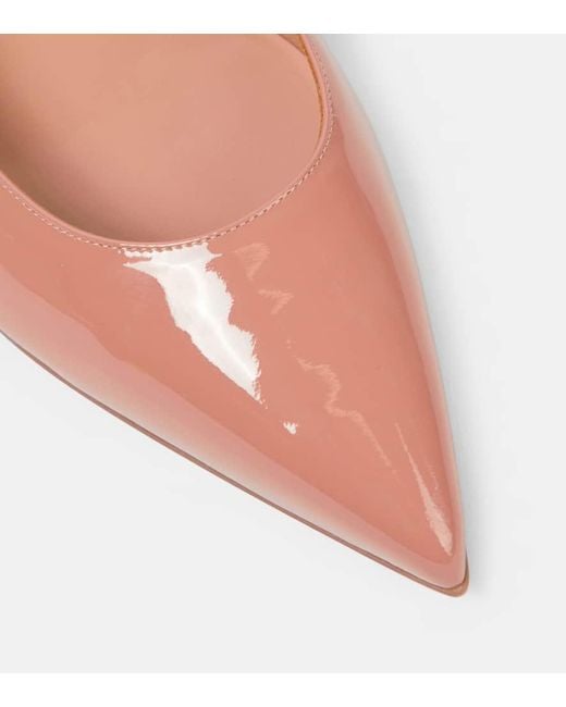 Christian Louboutin Brown Hot Chickita Patent Calfskin Ballet Flats
