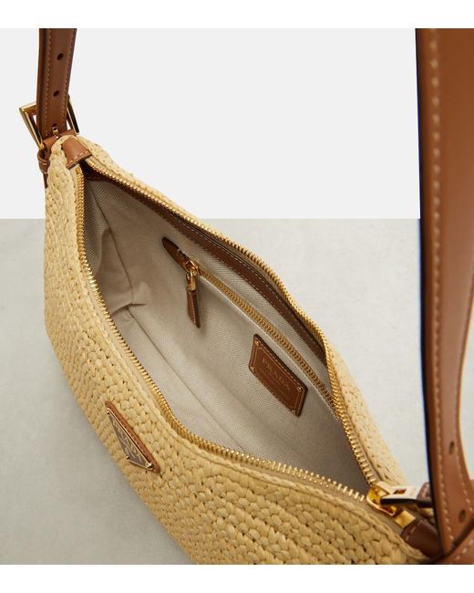 Prada Natural Aimee Large Crochet Shoulder Bag