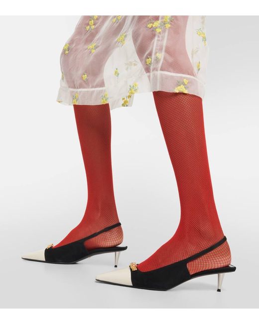 Gucci Tiger Head Slingback Pumps Women's Suede/leather in Black Lyst