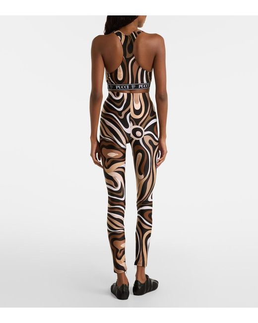 Emilio Pucci Black Marmo Leggings