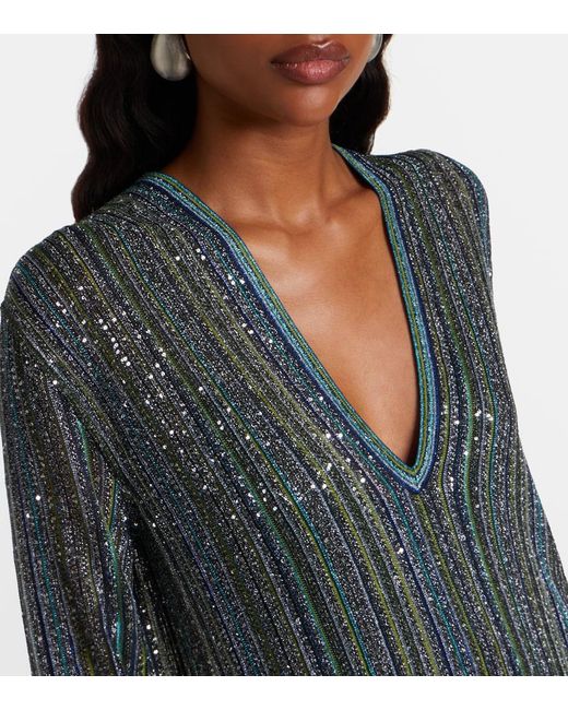 Missoni Gray Striped Lame Gown