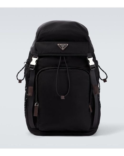 Prada Black Speedrock Re-Nylon Backpack for men
