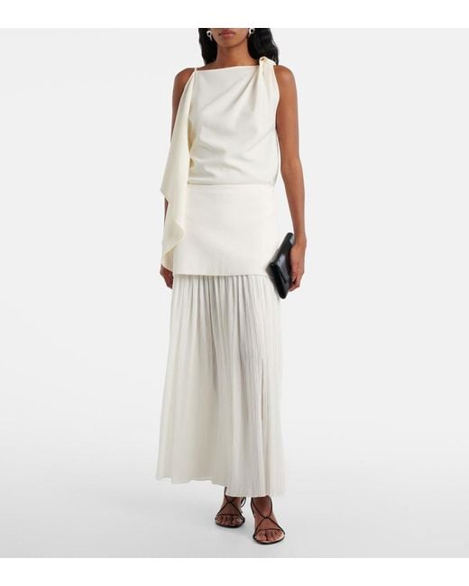 Proenza Schouler White Paige Pleated Crepe Chiffon Maxi Skirt