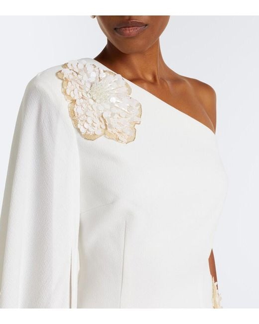 Rebecca Vallance White Sequined One-Shoulder Minidress