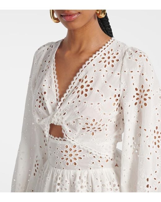 Alexandra Miro White Mariah Cotton Minidress