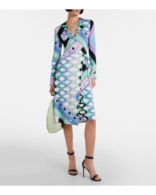 Emilio Pucci Blue Vivara Wrap Dress