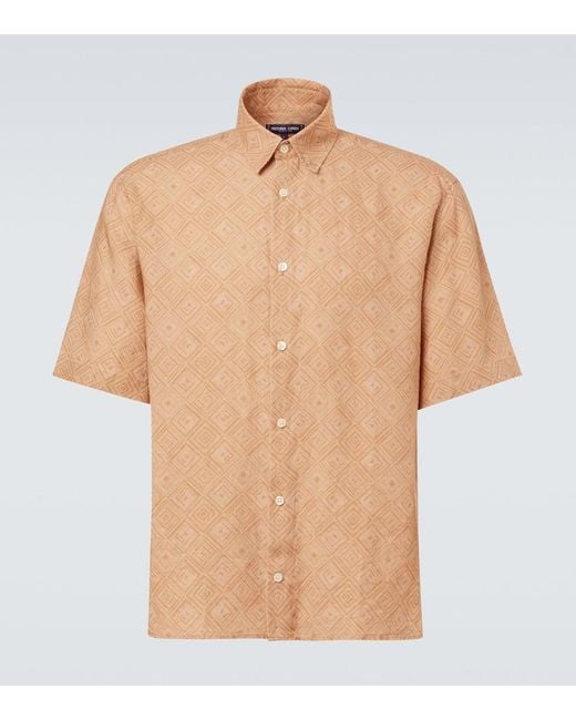 Frescobol Carioca Bedrucktes Hemd Castro Aus Leinen in Natural für Herren