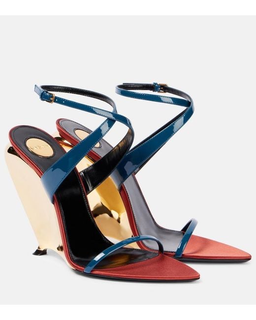 Saint Laurent Blue Tallulah Wedges Sandal
