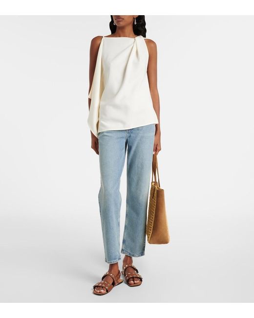 Agolde Blue 90S Pinch Waist Crop High-Rise Straight Jeans