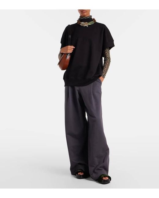 Dries Van Noten Blue Cotton Jersey Sweatpants